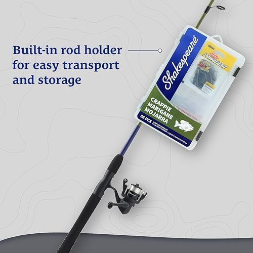 Shakespeare Catch More Fish Spinning Reel and Fishing Rod Combo with Kit - color: Crappie, style: 2024 Model