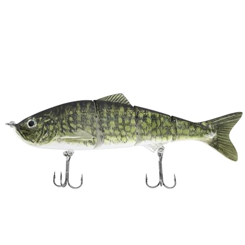 10in Multi Jointed Swimbait Fishing Lures Bait,4 Segment Big Giant Sinking Fishing Bass Lures,Crankbaits Swimbaits with Treble Hook - color: 10in,4.76oz-Color E