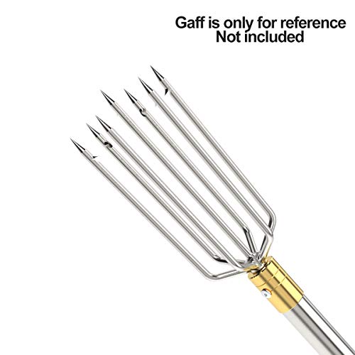Cyfie Retractable Fishing Gaff, 4.8/6.6/7.8/9.4/16.4ft Telescopic Fishing Gaff with 8mm Screw, Capable for Fish Gig Spear Harpoon Hook, Ice and Saltwater Fishing Gaff Pole for Hunting Fish Frog Mole - color: 6 Feet Extending Pole