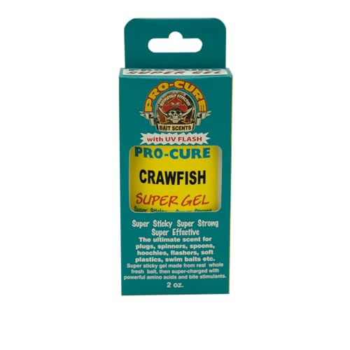 Pro-Cure Crawfish Super Gel Fishing Attractant, Made with Real Ground Crawfish, Super Sticky Gel Scent, 2 oz