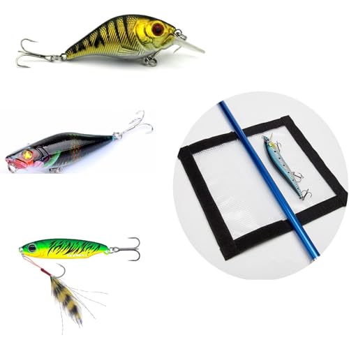 Fishing Lure Wraps 2-10 Pack Durable Clear PVC Lure Wrap for Fishing Rod Saltwater Hook Covers Fabric Lure Protector - color: 2 pack Large 7.8″x 4.3″