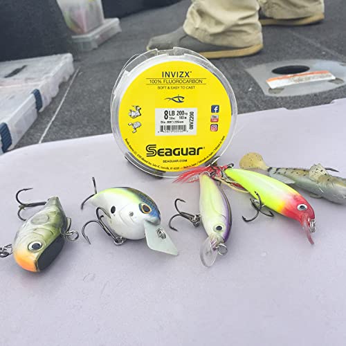 Seaguar InvizX Multi-Species Fishing Line for Casting, Live Bait, Freshwater, 100% Fluorocarbon, Clear, Multiple Sizes - size: 8lbs/200yds