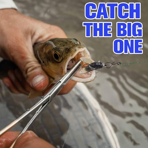 Bionic Fly Fishing Bait,18pcs/36pcs Trout Jig Swimbait Fly Hook Soft Bait Dry Flies Fly Fishing Lures Assortment Kit Attractant Fishing Gear Artificial Fishing Lure Panfish Lure Set - color: Black-18PCS