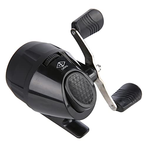 plplaaoo Portable Spincast Fishing Reel Slingshot Outdoor Shooting Harpoon Dart Reel Lightweight Durable Metal Rocker Arm Easy Operate for Fishing Lovers Beginners Red Black Blue Green - color: Black