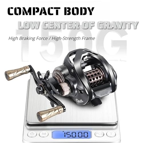 Baitcasting Fishing Reel – Lightweight Micro Baitcaster with Metal Spool, 7.2:1 High Speed Gear Ratio, Smooth Drag, Anti-Backlash Design for Lure & Ultralight Fishing