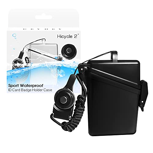 Sport Waterproof ID Card Badge Holder Case with Lanyard Cover Multiple Credit Cards, Registration, ins Card Heavy Duty Durable Locker Dry Box (Black,4pack) - color: Black,4pack