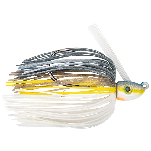 Strike King Hack Attack Heavy Cover Swim Jig Fishing Lure, Exclusive Gamakatsu Extra-Strong Siwash Hook - color: Sexy Shad, size: 3/8 oz