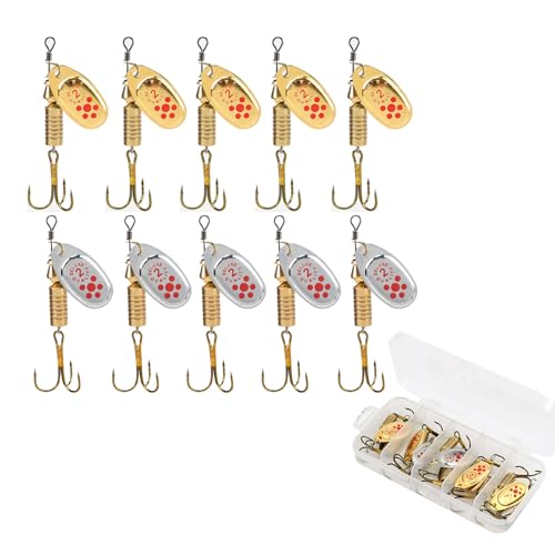 10Pcs Spinner Baits Set Fishing Lures Metal Baits Trout Fishing Baits Sequins Crankbait Outdoor Fishing Accessories