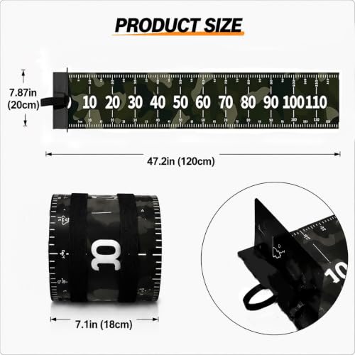 47.2in Fish Measuring Board, Waterproof PVC Ruler with 90° Bump Board | Portable fish ruler for accurate measuring. Ideal for bass, trout and pike on boats, kayaks, coolers and docks.