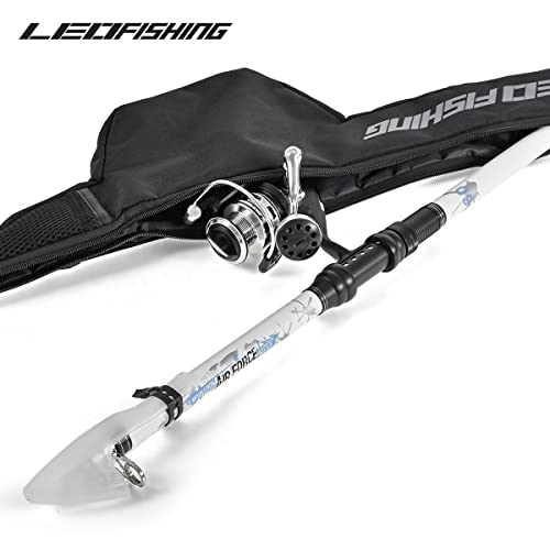 LEOFISHING Portable Fishing Rod Case Folding Fishing Pole Bag Fishing Pole Tackle Protective Cover Case Fishing Spinning Rod Bag Special Design for Fishing Poles with Reels 3 Size (Small) - size: Small-85cm/33.5in