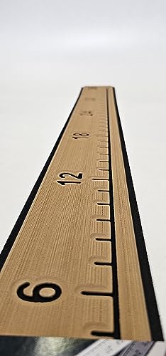SeaDek Fish Ruler | Next Level | 36 inch Fish Measurement Tool | Perfect for Boats and Kayaks | Mocha over Black - color: Mocha/Black