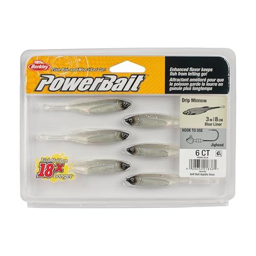 Berkley PowerBait Drip Minnow Fishing Soft Bait - color: Blue Liner, size: 3"