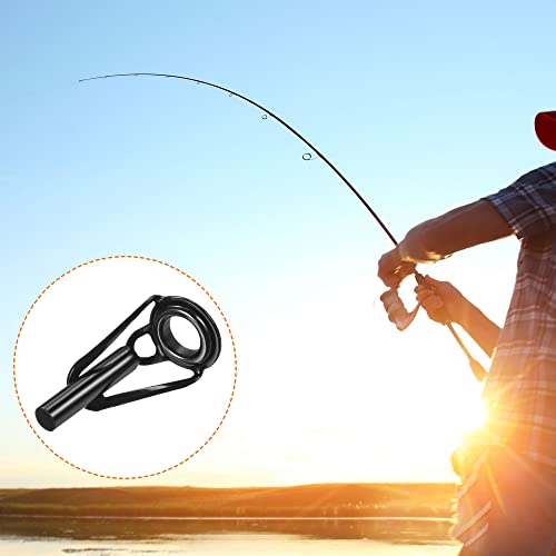 PATIKIL Tube Dia Fishing Rod Tips Repair Kit, Stainless Steel Black Guide Ring for Fishing - size: 3.0mm