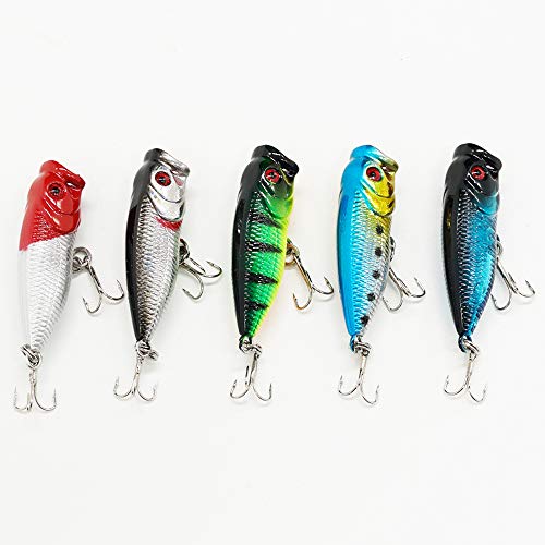Seasky Fishing Plug Lures Micro Popper Topwater Trout Attack in Freshwater - color: Whitefish