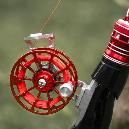 Reel, Aluminum Reels for Trout Pike Fly Fishing Winter Ice Wheel Fly Tackle Aluminum Saltwater - color: Blue with base, size: Lightweight