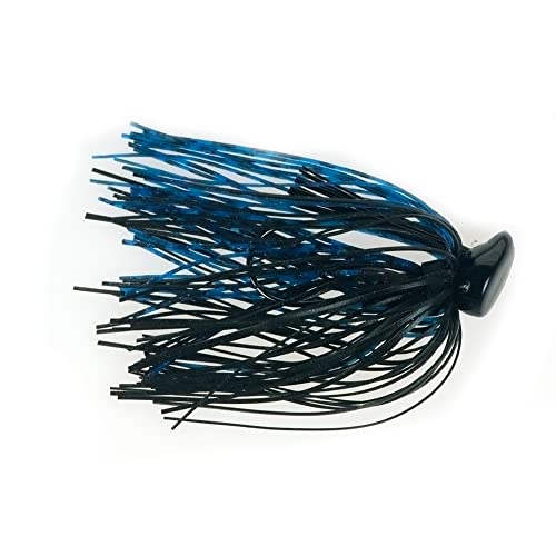 Buckeye Lures 1/2 Oz Flat Top Finesse Jig with Premium Skirting & Rubber Skirt Collar Durable Versatile Fishing Bait - color: Black/Blue