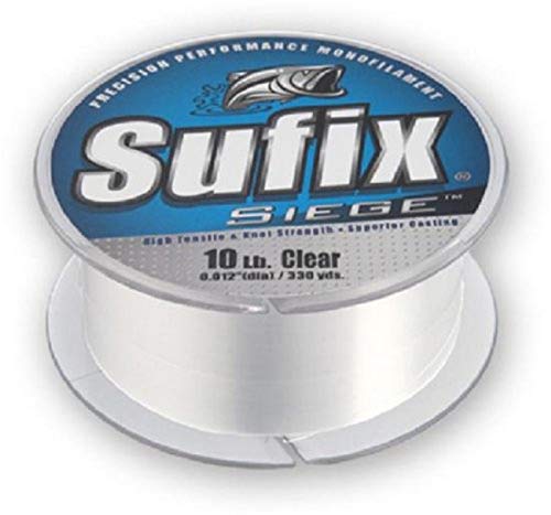 Sufix Siege 8 lb (330 YD Spool) - color: Clear