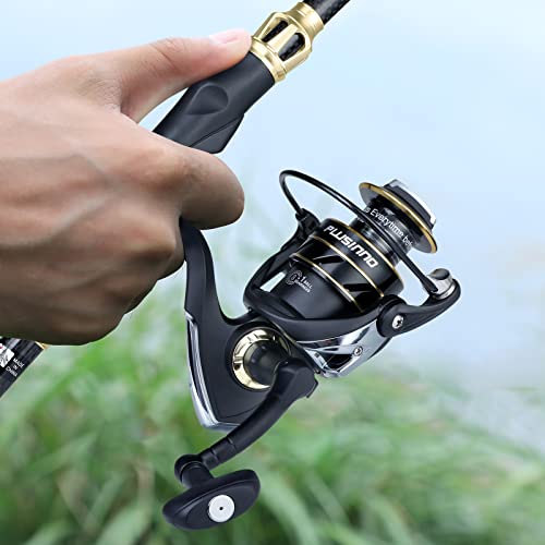 PLUSINNO Fishing Rod and Reel Combo, Telescopic Fishing Pole Kit with Spinning Reel, Tackle Box, Fishing Lures and Travel Carrying Bag, Fishing Gear Gifts for Men - color: Full Kit with Carrier Case, size: 1.8M 5.91 FT