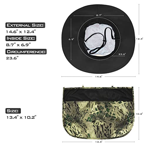 KastKing Sol Armis UPF 50 Boonie Hat - Sun Protection Hat, Fishing Hat, Beach & Hiking Hat, Paddling - color: W: Multi-purpose, size: With Neck Shield