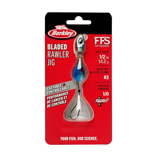Berkley Bladed Rawler Jig - color: Blue Chrome, size: 1/2 oz - 1/0 Hook Size