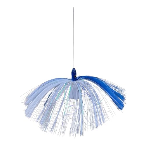 3.5 Oz 7 inch Flying Lure Offshore Trolling Lure, Tuna, Mahi, Wahoo Lure - 1 Pack (Blue/White) - style: No Wings