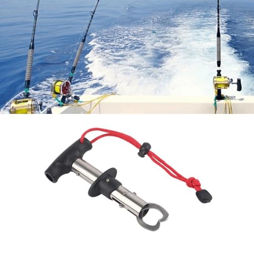 Stainless Steel Fishing Gripper, Portable Fish Lip Grip Grabber with Handle, Extra Wide Opening Fish Holder Tool for Outdoor Fishing