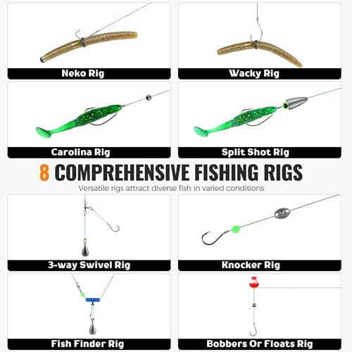 PLUSINNO 253/387pcs Fishing Gear Accessories Kit, Fishing Tackle Box with Tackle Included, Fishing Hooks, Fishing Weights Sinkers, Spinner Blade, Fishing Equipment for Bass Trout Bluegill Crappie - color: 253pcs Fishing Accessories Kit