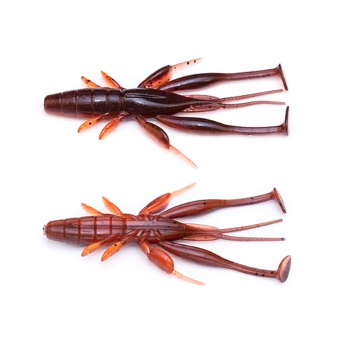 8 PCS Soft Crawfish Lures Fishing Craw Baits Artificial Lures Baits Swimbait for Carp Bass Crawfish Lure Artificial Swimbait Outdoor - color: dark brown 5