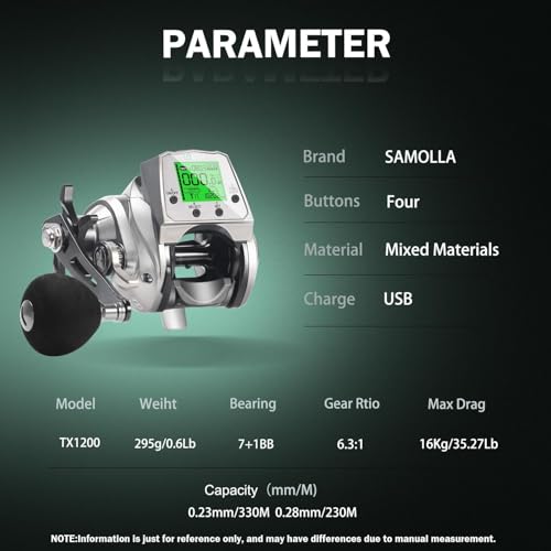 Digital Baitcasting Fishing Reel with LCD Display,8 oz Ultralight Electric Baitcaster Reel, 22-35 Lb Max Drag,6.3:1/7.2:1 Gear Ratio,Left/Right Handed,Compact Design for Freshwater & Saltwater - color: Silver-Left Hand, size: 35Lb-12 Smart