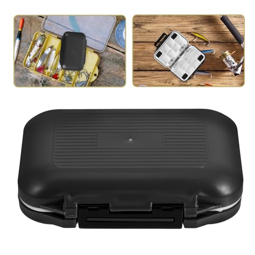 BESPORTBLE Waterproof Fishing Accessory Storage Box Compact Dark with Compartments Hooks Organizer Fly Fishing Tackle Case Portable Lure and Spoon Hooks Container for Anglers