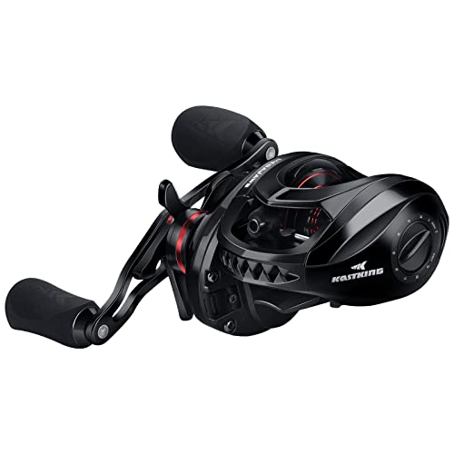 KastKing MegaJaws Elite Baitcasting Fishing Reel, New AutoMag Dual Braking System, Only 6.7oz, 17.64 LBs Carbon Fiber Drag, 11+1 Shielded BB, High Speed 5.4:1 to 9.1:1 Gear Ratios - size: Right - 7.2:1, style: Megajaws
