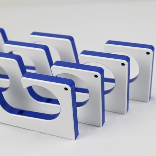 TRAPSKI Made in the USA Premium Fishing Rod/Pole Holder Rack Organizer | Wall or Boat Mounting Fishing Rod Rack | Marine Grade HDPE Plastic | Rod Holder for up to 8 Rods | Stackable - 2 Pack - color: H4 White/Blue