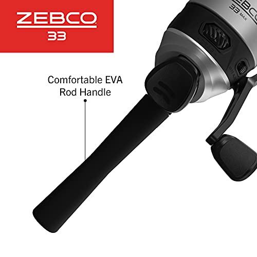 Zebco 33 Spincast Reel and Fishing Rod Combo, 6-Foot 2-Piece Fiberglass Rod with EVA Handle, Quickset Anti-Reverse Fishing Reel with Bite Alert - style: 6.5 Foot - Max Spincast