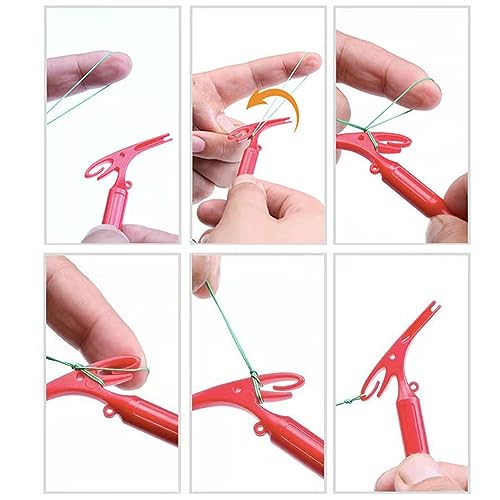4PCS Portable Fishing Hook Remover Fishing Quick Removal Tool Device Security Extractor Built-in Loop Tyer Hook Sharpener Quick Knot Tying Tool