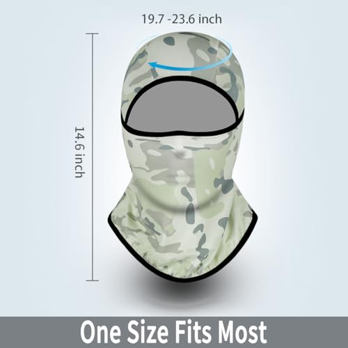 Achiou Ski Mask Balaclava Shiesty, Cooling Ice Silk Motorcycle Face Cover | Ski Mask for Men/Women,Breathable Face Mask,Thin Summer Balaclava,Versatile Use for Skiing Moto,UV Protection,Helmet Friendly - color: White Camouflage