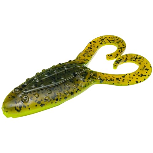 Strike King Lures, Gurgle Toad Soft Bait Lure, 4"" Length, Green Pumpkin Chartreuse Belly, Package of 5" (GT-94)