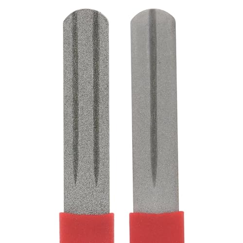 Conskyee Fishing Hook Sharpener, Double Sided Fine and Medium Grit Hook Diamond File, Portable Grinding Tool, 4inch(Pack of 2)