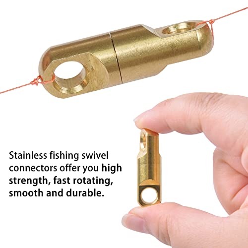 AGOOL Heavy Duty Fishing Swivels 12pcs Saltwater Swivels High Strength Barrel Swivel Connectors Wind On Swivels for Sea Ocean Big Game Fishing - size: 4mm-240lb-12pcs
