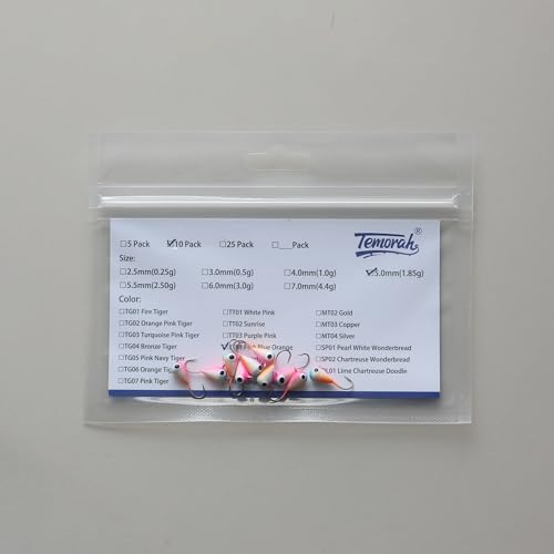 10 Pieces 3.0-6.0mm Teardrop Tungsten Ice Jig - color: 3T01 Pink Blue Orange Glow, size: TIJ02 4MM 10PCS