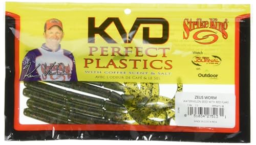 Strike King Zeus Worm Soft Bait - color: 18 - Watermelon Seed with Red Flake