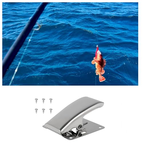 Fish Fillet Cutting Cleaning Tool: Fish Lip Gripper, Deep-Jaw Fish Fillet Clamp for Fish Cleaning Table, Grasp the Tail of The Fish Firmly, Stainless Steel Fish Tail Clip for Fish Measuring Board