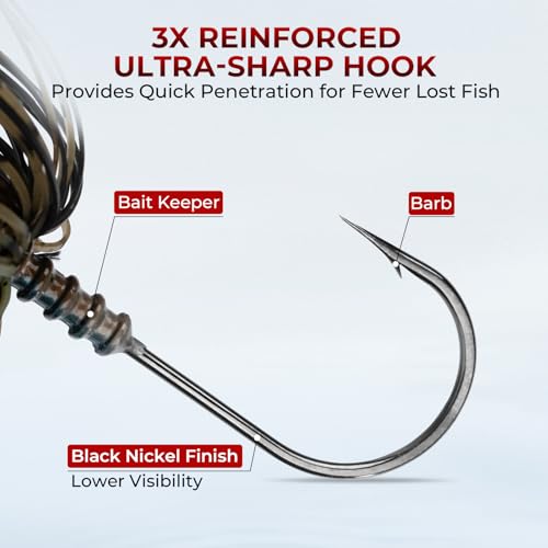 MadBite by KastKing Spinnerbait Fishing Lures, Bass Trout Salmon Walleye Stainless Steel Spinner Baits Kit, Saltwater Freshwater, 4 pcs - color: Muddy Water - Colorado & Willow, size: 3/8oz