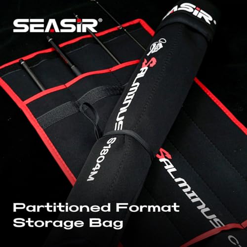 SEASIR Salminus Travel Fishing Rod, 4 Piece M/MH Biatcaster Rod | , XF Baitcasting Rod, Portable, 40T Carbon Fiber, Fuji O, EVA Grip, Saltwater Freshwater Bass Trout Big Fish - style: C1804m-xf