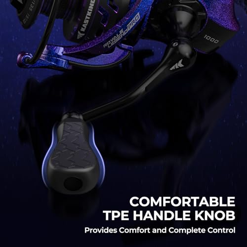 KastKing Royale Legend Pro Spinning Fishing Reel, Lightweight Yet Powerful, Digi-Cut Aluminum Gear, Aerodynamic Reel Rotor, 6.2:1 Gear Ratio, 25LBs Max Drag, TPE Handle Knobs, Unique Celestial Color - style: Size:1000