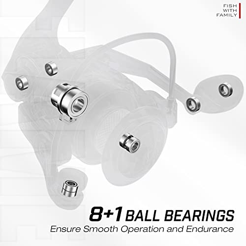 Piscifun Flame Spinning Reels, Lightweight 9+1BB Ultra Smooth Spinning Fishing Reels, 19.8LBs Max Drag - color: Red, size: 3000