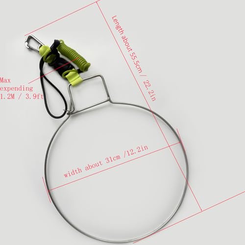 Professional Fishing Stringer 304 Stainless Steel Construction Retractable Spring Hook with Fast Release Clip Fast Release - color: Blue