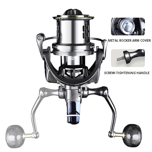 MF Surf Fishing Reel,10000 12000 Size,Long Cast Spinning Reel,56LB Drag Power, 4.6:1 Speed Ratio, Aluminum Spool+ CNC Machine Handle&Carbon Knob, Large Cpacity for Beach & Offshore Fishing