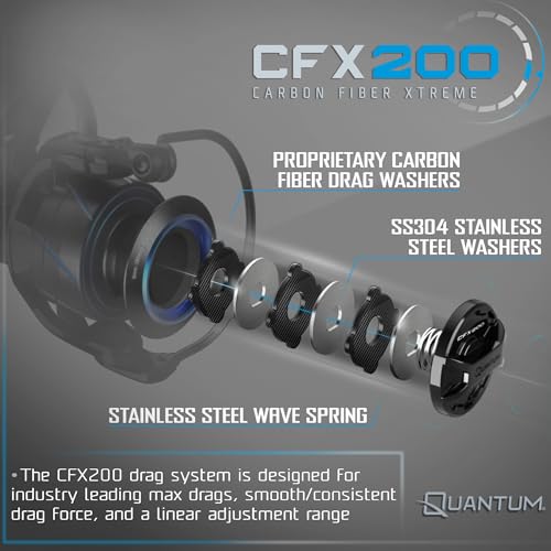 Quantum Strive Spinning Reel and Fishing Rod Combo, Graphite Composite Blank, 4+1 Bearings, Silver/Blue - size: 8'0", style: Size 5000 Reel