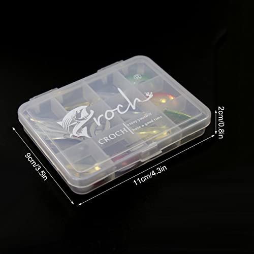 Fishing Spoon Lure Set Metal Baits for Trout, Char and Perch Fishing with Tackle Box (Pack of 12)