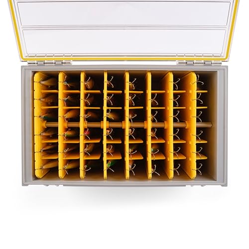 Plano EDGE Deep Hang Box, Stores 48 Crankbaits, with Rust-Preventive Rustricor, Dri-Loc Watertight Seal, WaterWick, DuraView Transparent Lid, Stackable Storage for Fishing Organization - style: Deep Hang